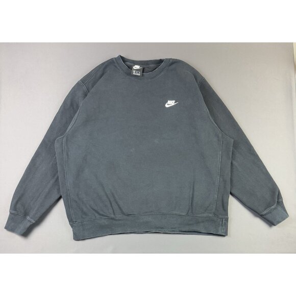 Nike Y2K Swoosh Black Crewneck Sweater 2XL Sports Gym Yoga Run Basketball - Picture 1 of 8